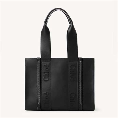 chloe woody black tote|chloe woody tote bag price.